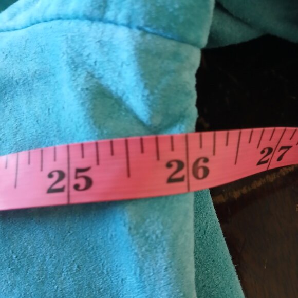 Jessica Holbrook Light Blue/Turquoise Suede Leather Jacket Women's 2X - Picture 6 of 6